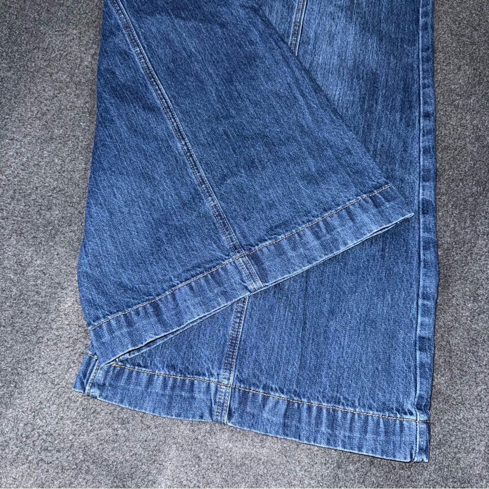 Gianni Bini High Rise Wide Leg Flare Jeans Patch Pocket Utility Denim 25 Seamed - Picture 7 of 9